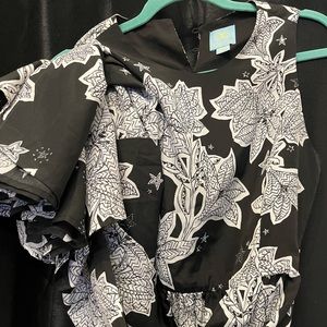 Adorable black & white floor length dress